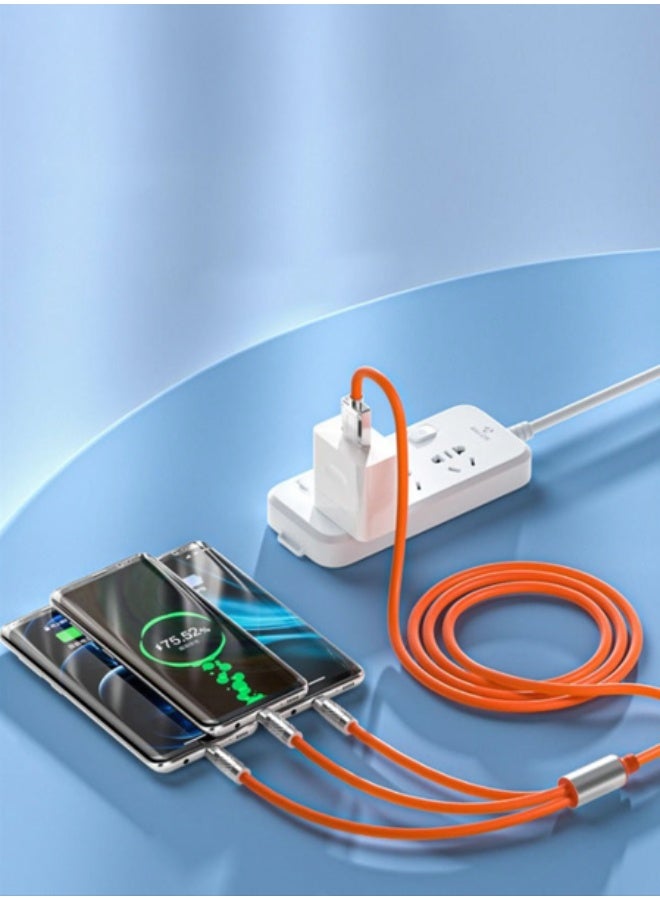 3-in-1 Fast Charging Cable – 120W, Retractable 2M Length, USB, Type-C, Micro USB & IOS Connectors, Silicone + Zinc Alloy, Universal Compatibility for All Phones & Tablets - Image 5