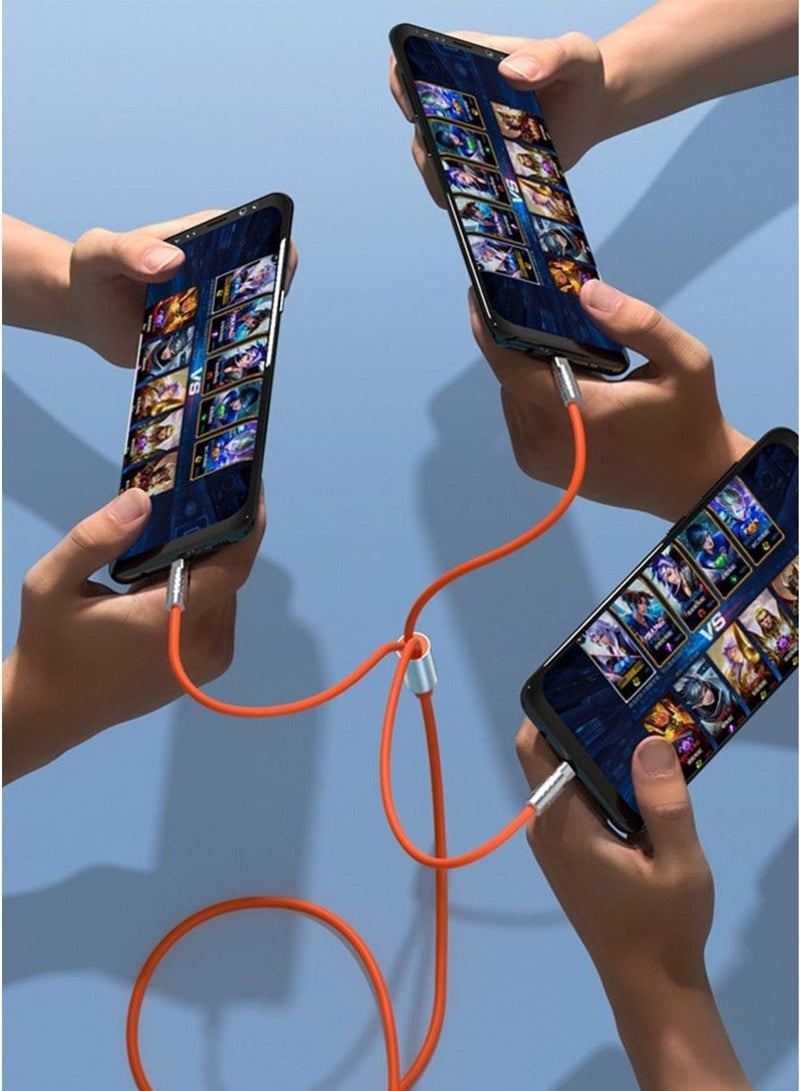3-in-1 Fast Charging Cable – 120W, Retractable 2M Length, USB, Type-C, Micro USB & IOS Connectors, Silicone + Zinc Alloy, Universal Compatibility for All Phones & Tablets - Image 2