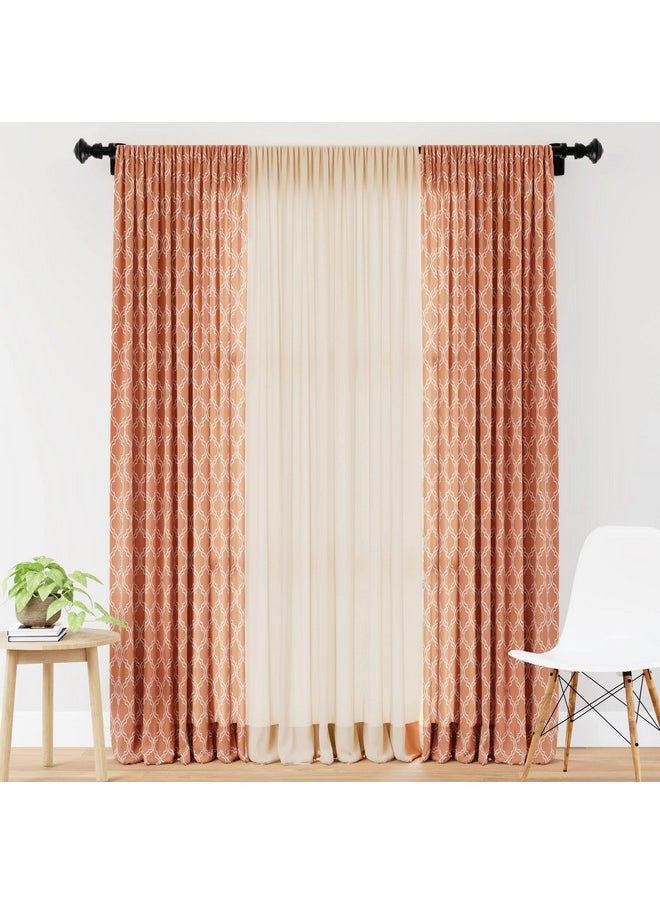 Encasa XO Printed + Solid Window Curtains with Tie Back (7 ft, Trellis Copper Combo) Pack of 3 - pzsku/ZC5822DF5FA34218053A6Z/45/_/1738305846/d3a43e4a-585c-40e8-ab57-67fc3ed603a4