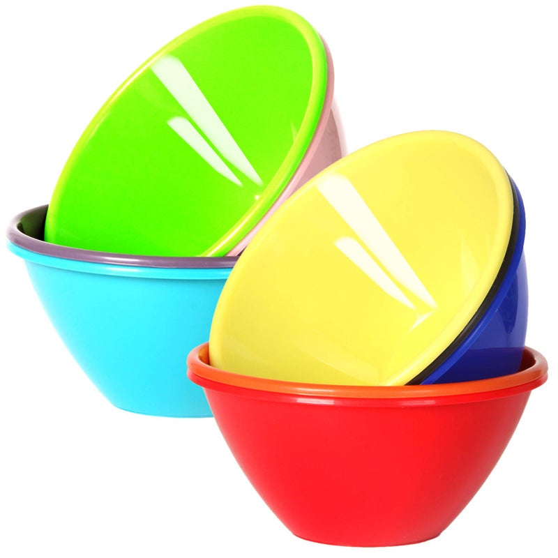 Youngever 9 Pack 650ml Re-usable Plastic Bowls, Cereal Bowls, Soup Bowls, Set of 9 in 9 Assorted Colors - Image 1
