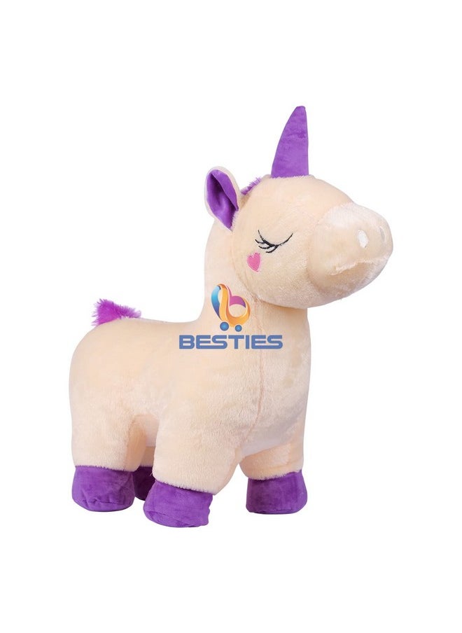 Besties Super Soft Plush Pony Unicorn Toy Soft Stuffed Toy For Kids (35Cm Beige)  - Image 2