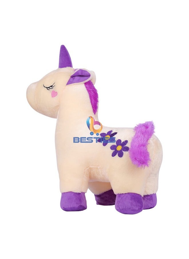 Besties Super Soft Plush Pony Unicorn Toy Soft Stuffed Toy For Kids (35Cm Beige)  - Image 3