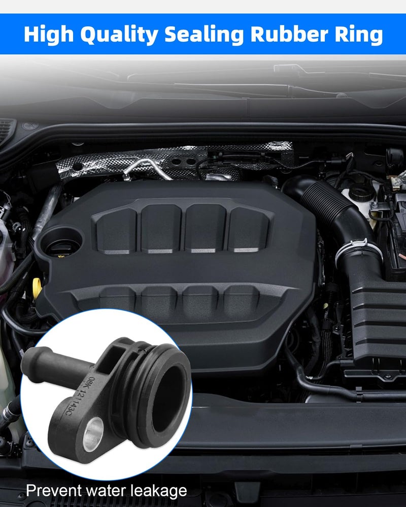 YUANTUO Engine Coolant Hose Tube Pipe Vent Valve Fit for Audi A3 A4 A5 A6 A7 Q3 Q5 Q7 TT, Fit for Volkswagen Arteon Atlas Beetle Golf GTI Jetta Passat,1.8T/2.0T, Replace 06K121143 - Image 5