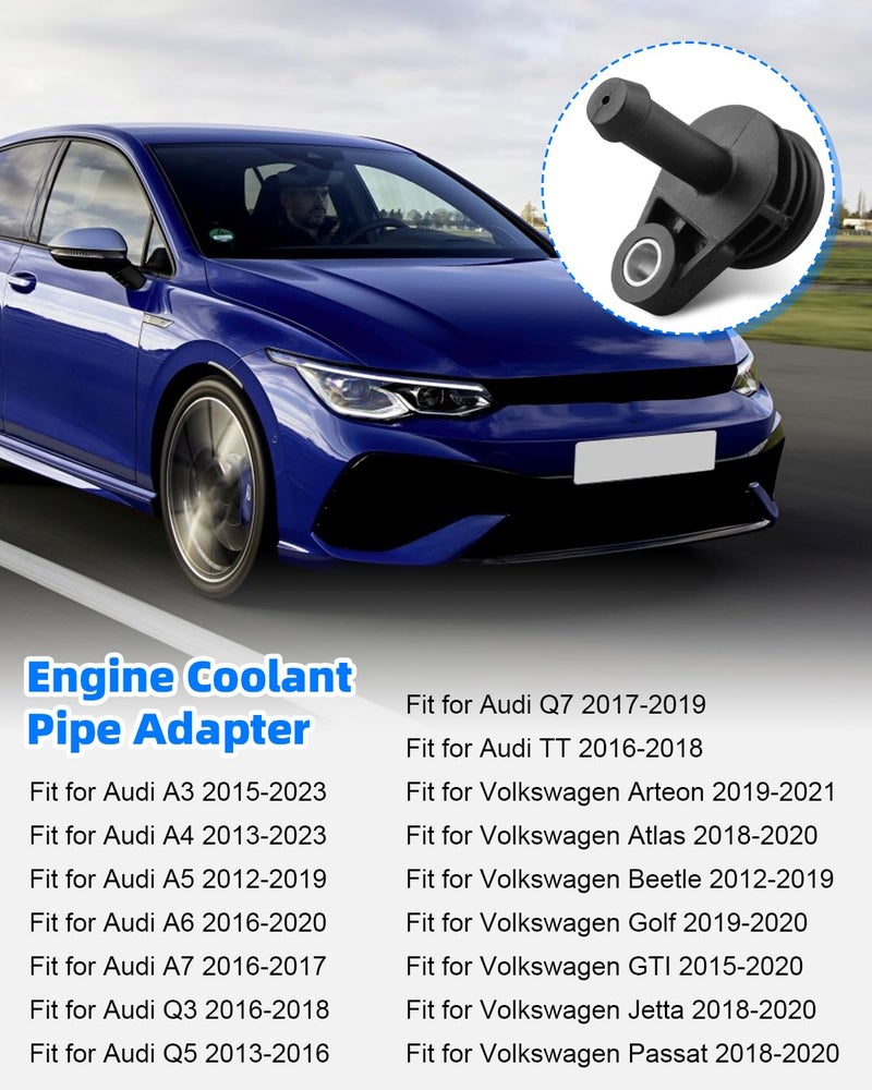 YUANTUO Engine Coolant Hose Tube Pipe Vent Valve Fit for Audi A3 A4 A5 A6 A7 Q3 Q5 Q7 TT, Fit for Volkswagen Arteon Atlas Beetle Golf GTI Jetta Passat,1.8T/2.0T, Replace 06K121143 - Image 2