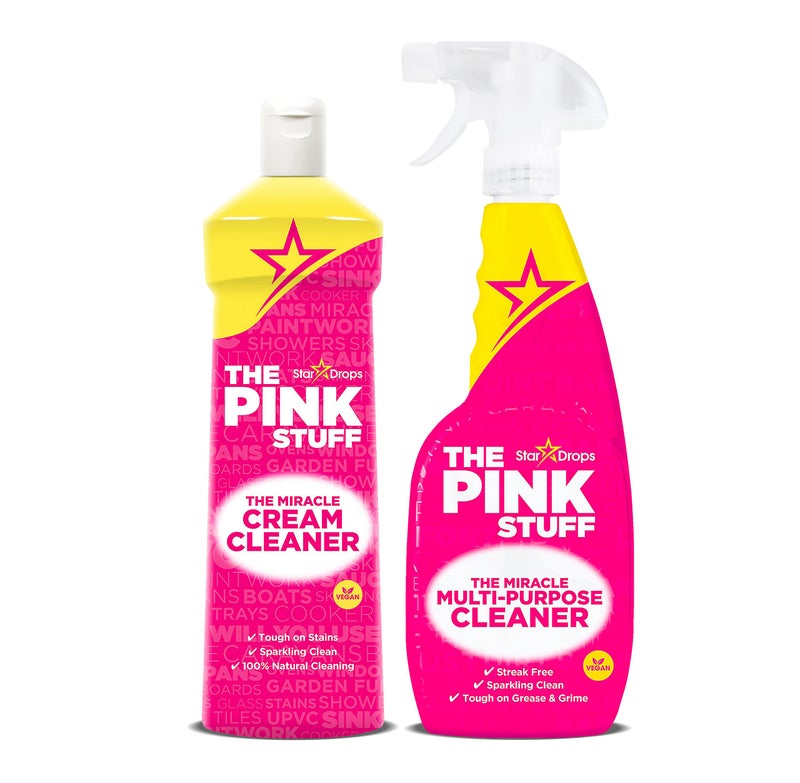 Stardrops The Pink Stuff Multi-Purpose Spray & Cream Cleaner Bundle â€“ Tough on Stains, Gentle on Surfaces, All-Purpose Cleaning Solution (2-Pack) - Image 1