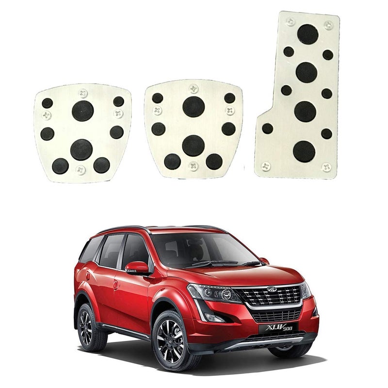 Oshotto 3 Pcs Non-Slip Manual CS-08 Car Pedals Kit Sports Pad Covers Set Compatible with Mahindra XUV-500 (Black) - Image 1