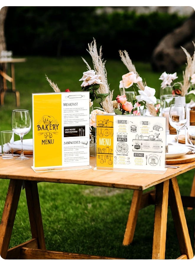 TPGP 3 Pack Acrylic Sign Holder 8.5 x 11 - T Shape Double Sided Table Top Display Stand, Portrait Upright Photo Picture Frame Wedding Menu Ad Holder - Image 5