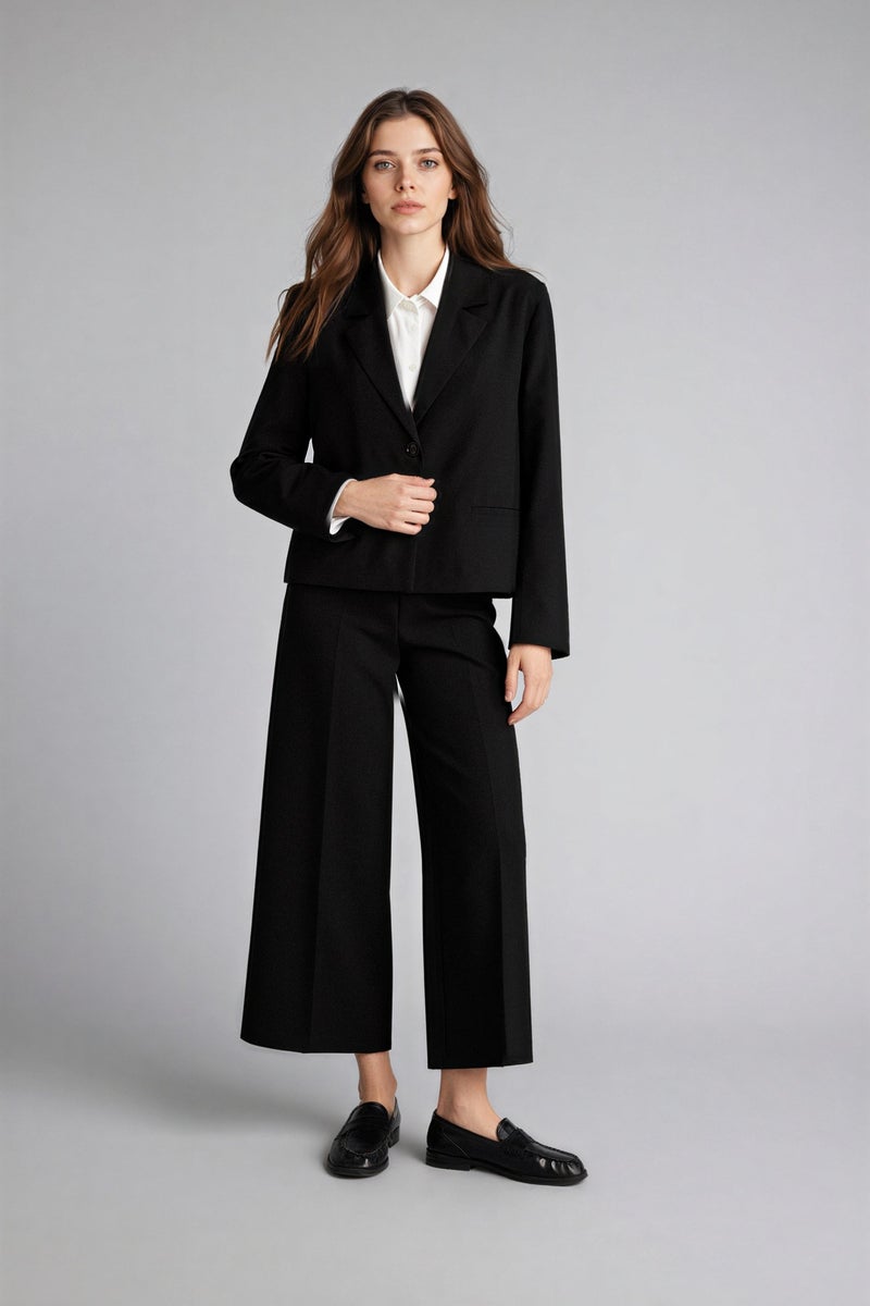 DeFacto Black Woman Relax Fit Tailored Collar Blazer Casual - Image 2