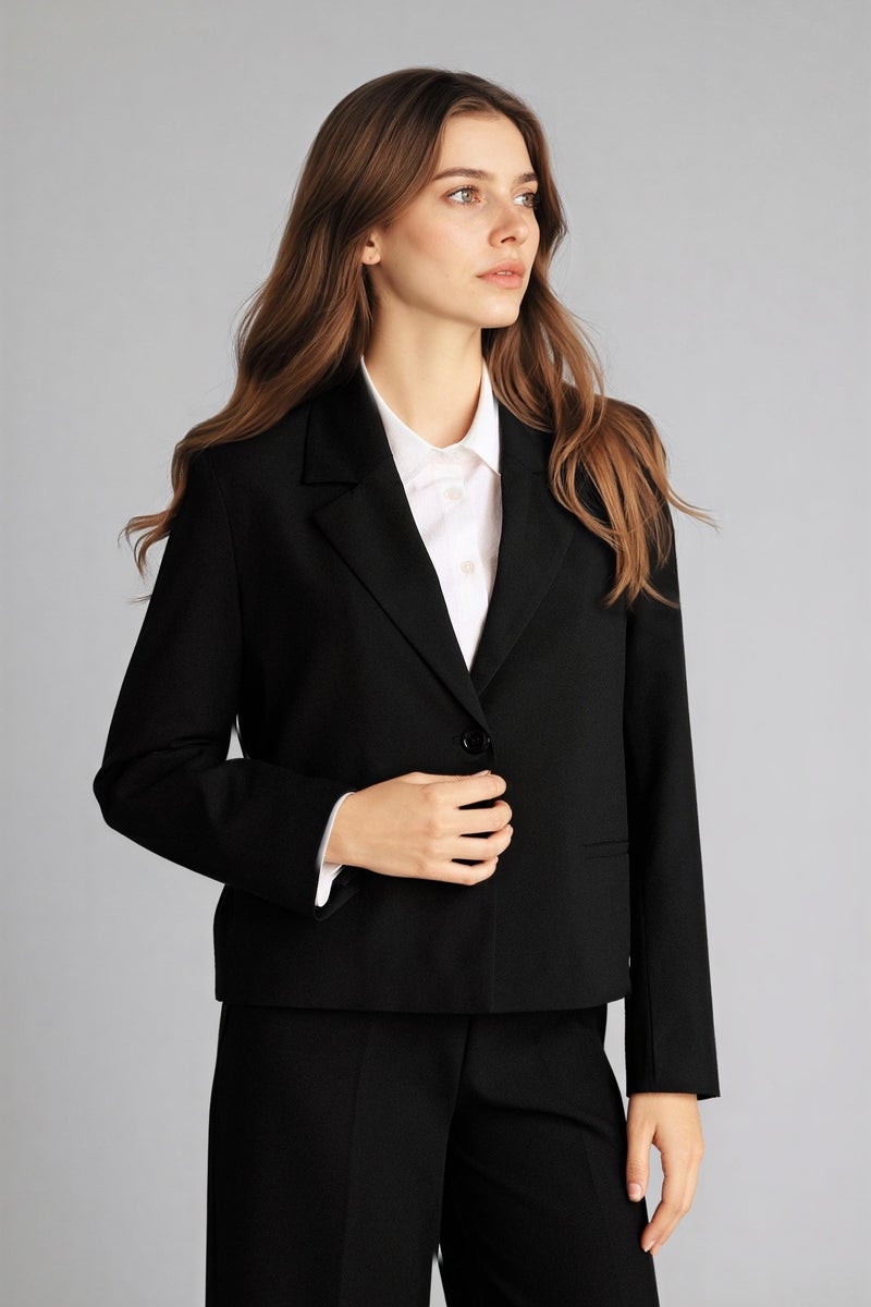 DeFacto Black Woman Relax Fit Tailored Collar Blazer Casual - Image 3