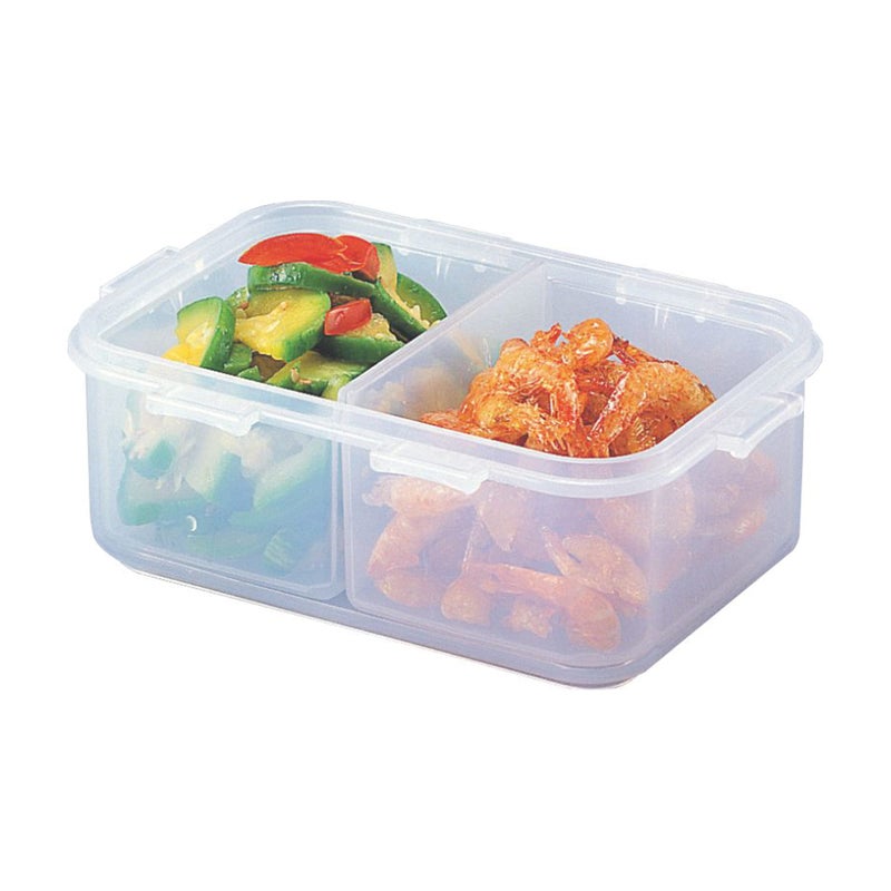 LOCK & LOCK LocknLock Rectangular Short Food Storage Container 460ml - Airtight Leak Proof with Divider - BPA Free, Microwave & Dishwasher Safe - Image 2