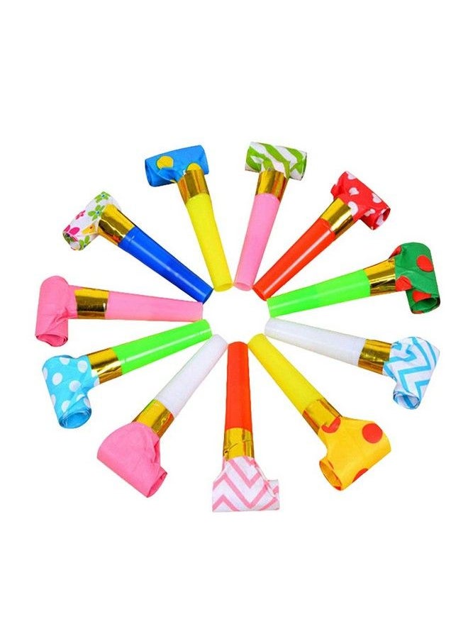 lasenersm 24 Pieces Party Blower Noisemakers Blowouts Whistles Party Squawkers Fringed Noise Maker Blowouts Noisemakers Funny Party Blowouts Blowers Musical Blowouts Party Horns Noisemakers Random Color  - Image 2