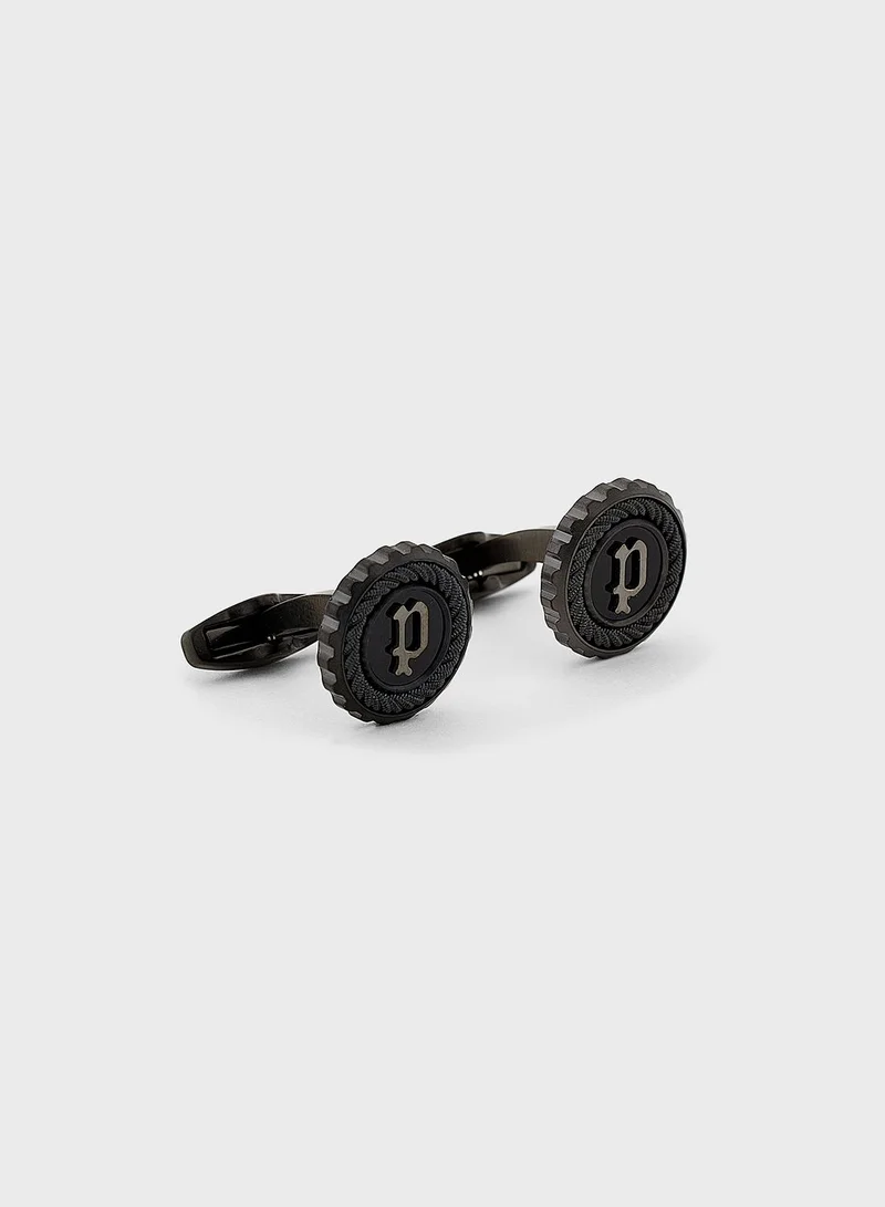 POLICE CABLE BLKONYX INLAY CUFFLINKS