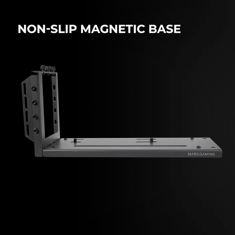 MARS GAMING MCA-GCV, Universal Vertical GPU Stand, Non Slip Magnetic Base, Compatible with Models up to 3 Slots, Versatile GPU Installation 2x PCI Brackets, Black - Image 4