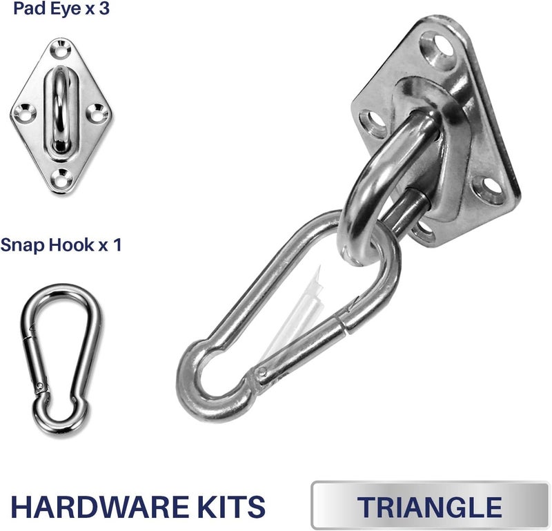 Windscreen4less Sun Shade Sail Hardware Kit - 6 Inches - Super Heavy Duty - for Triangle Sun Shade Sail - Image 2