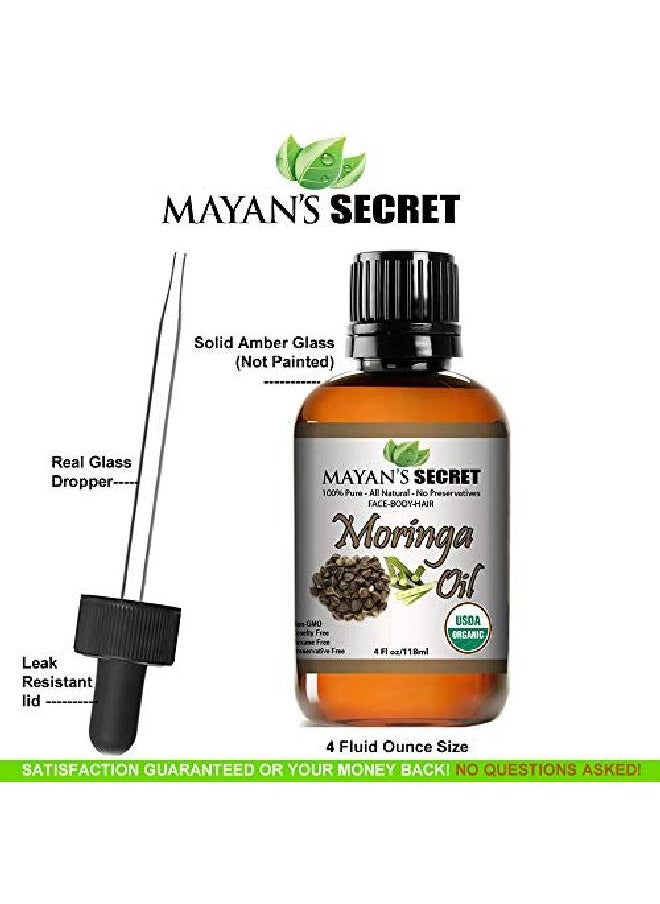 Mayan's Secret Organic Moringa Energy Oil 100% Pure Moringa Seed Oil From Rejuvenate Dull Skin Great For Hair And Face Botanical Antiaging Beauty Great For Cuts Rashes Burns Pure Undiluted  - Image 3