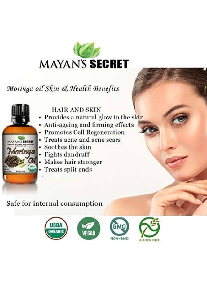 Mayan's Secret Organic Moringa Energy Oil 100% Pure Moringa Seed Oil From Rejuvenate Dull Skin Great For Hair And Face Botanical Antiaging Beauty Great For Cuts Rashes Burns Pure Undiluted  - Image 4