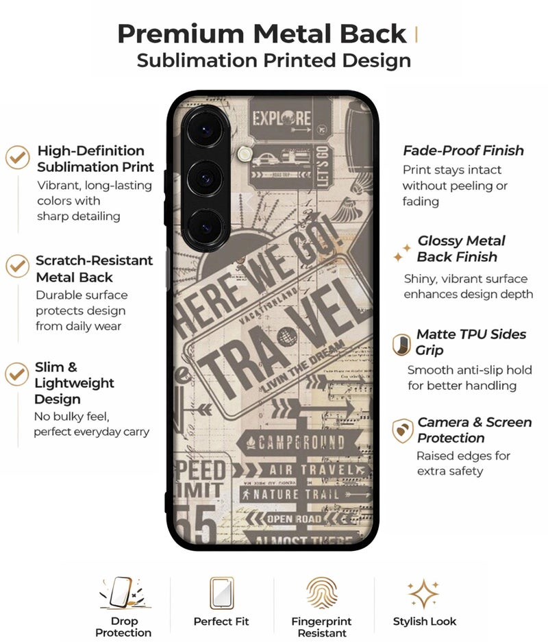 Casotec Travel Design Premium 2D Printed Metal Back Case Cover for Samsung Galaxy M35 5G - Image 2