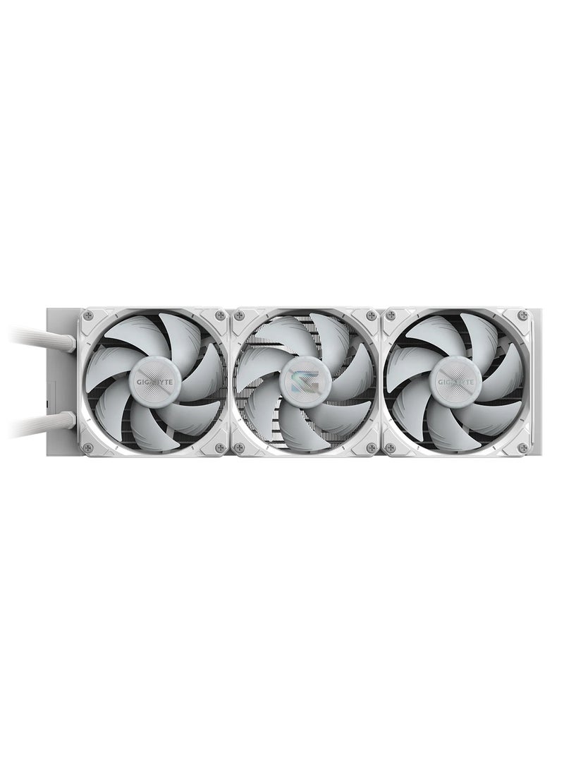 جيجابايت مبرد سائل GAMING 360 ICE ARGB AIO – راديتر 360 مم، 3 مراوح ARGB بحجم 120 مم، غطاء علوي مغناطيسي، أنابيب مغطاة بتفلون، 500–2200 دورة في الدقيقة، 61.61 CFM، متوافق مع Intel LGA 1700/1200/1851 و AMD AM5/AM4، 300 واط TDP، RGB Fusion 2.0 | GP-GIGABYTE GME 360I - Image 5