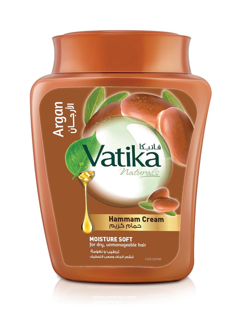 VATIKA Vatika Naturals Smooth Moisturizing Hair Mask for Men and Women, 225g Natural Argan Extracts Enhances Hair Thickness and Nourishes 