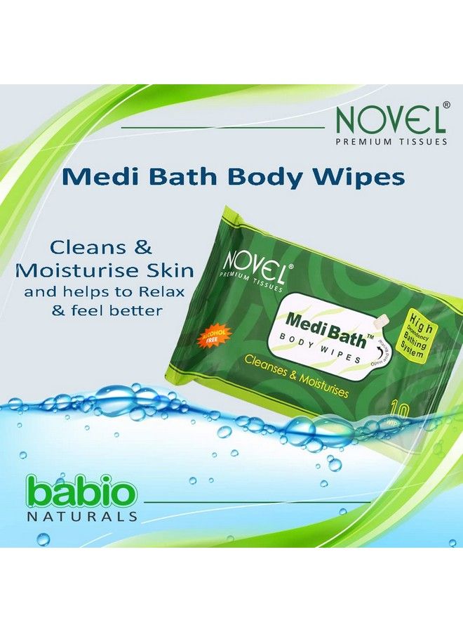 Novel Medi Bath Antiseptic Agent And Aqua Glycerine Adult Body Wipes 10"S Alovera (Pack Of 8/8 Wipes) - Image 3