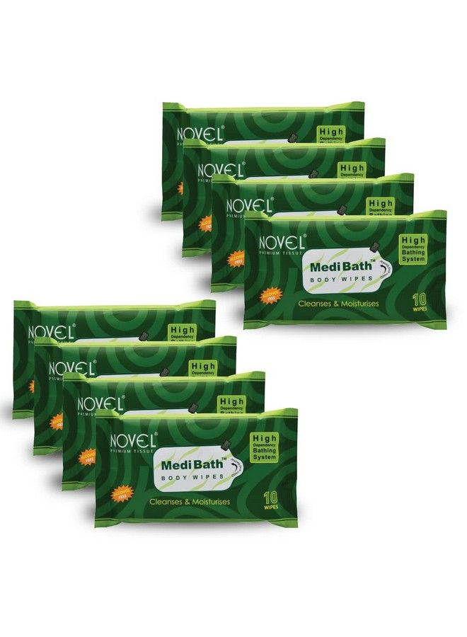 Novel Medi Bath Antiseptic Agent And Aqua Glycerine Adult Body Wipes 10"S Alovera (Pack Of 8/8 Wipes) - Image 1