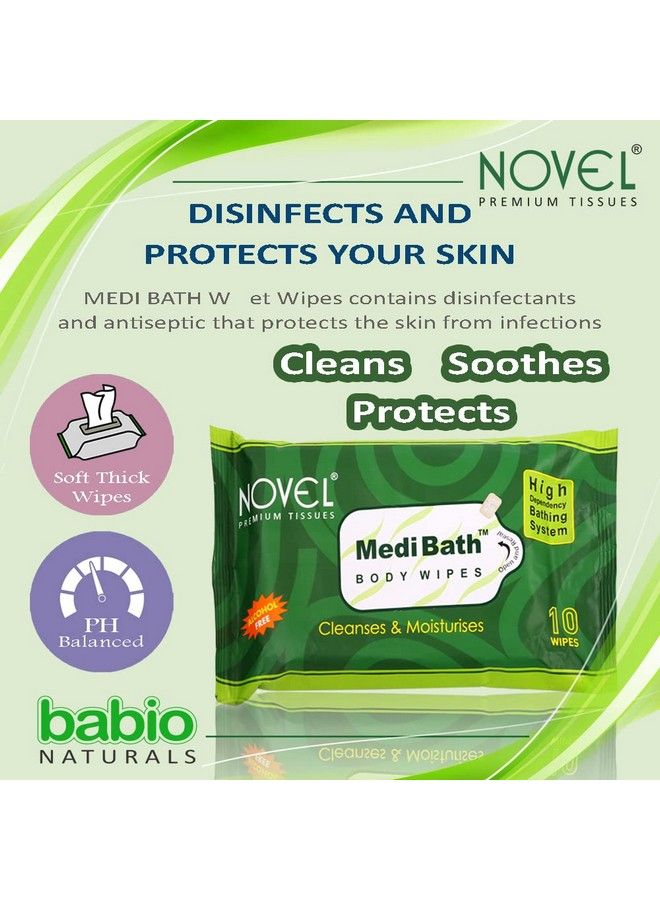 Novel Medi Bath Antiseptic Agent And Aqua Glycerine Adult Body Wipes 10"S Alovera (Pack Of 8/8 Wipes) - Image 5