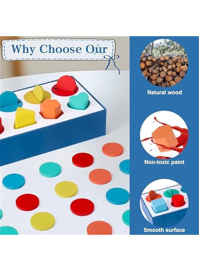 Shapes and Colors Sorting Toy for Toddlers 1-3,Kids Learn Color Discovery Boxes Shape Sorters Preschool Classroom Must Haves Sensory Toys,Color Matching Learning Activities Games - Image 4