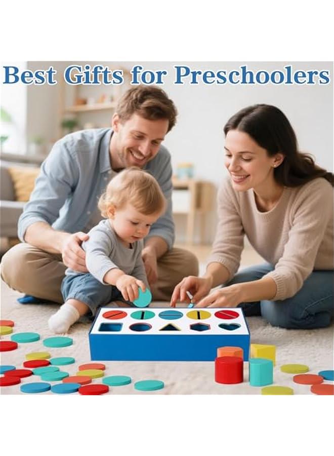 Shapes and Colors Sorting Toy for Toddlers 1-3,Kids Learn Color Discovery Boxes Shape Sorters Preschool Classroom Must Haves Sensory Toys,Color Matching Learning Activities Games - Image 2