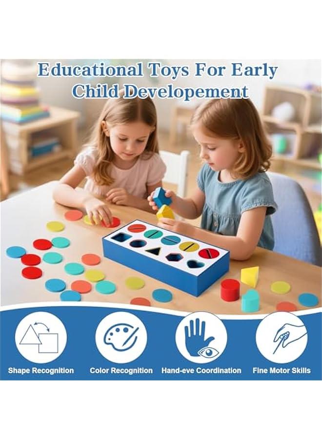 Shapes and Colors Sorting Toy for Toddlers 1-3,Kids Learn Color Discovery Boxes Shape Sorters Preschool Classroom Must Haves Sensory Toys,Color Matching Learning Activities Games - Image 5