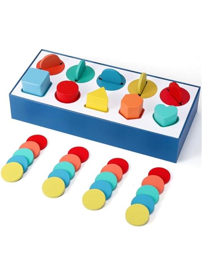 Shapes and Colors Sorting Toy for Toddlers 1-3,Kids Learn Color Discovery Boxes Shape Sorters Preschool Classroom Must Haves Sensory Toys,Color Matching Learning Activities Games - Image 1