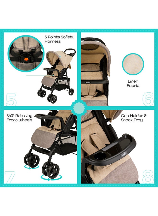 Moon Metro Urban Baby Stroller -Beige - Image 5
