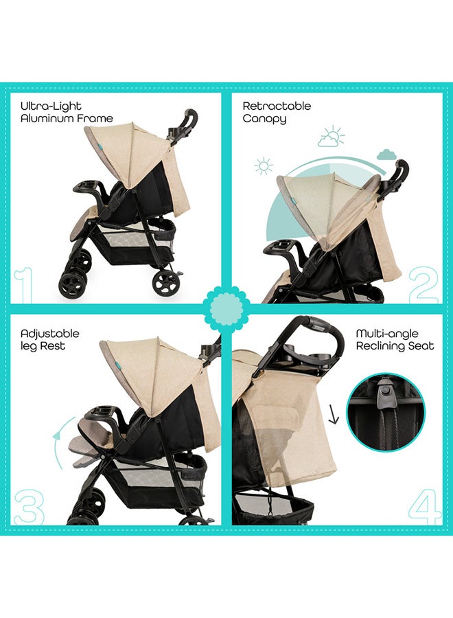 Moon Metro Urban Baby Stroller -Beige - Image 4