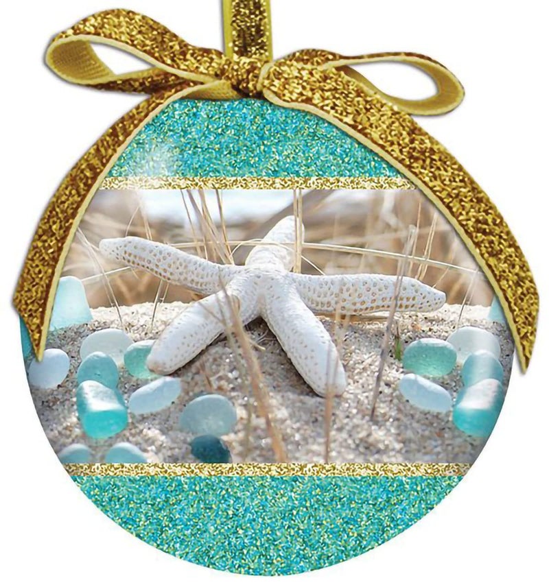 Cape Shore Christmas Ball Ornament  Beach Walk Sea Glass Gift for Retirement Beach Lover Holiday Tree Decoration  Home Collection