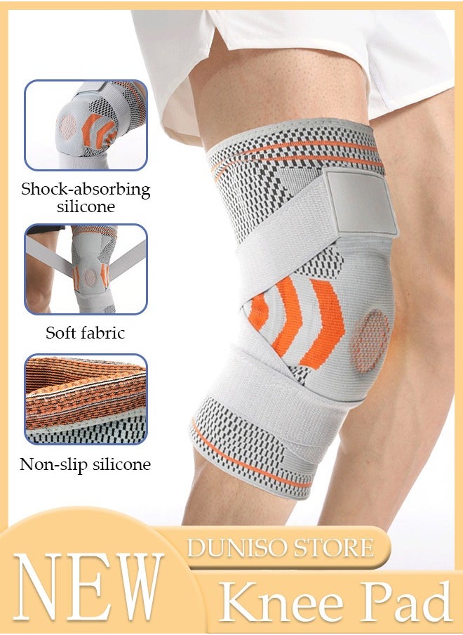 DUNISO Professional  Knee Pad Knee Brace with Side Stabilizers and Patella Gel Pads Adjustable Compression Knee Support Braces for Knee Pain Meniscus Tear ACL MCL Arthritis Joint Pain Relief Injury Recovery  - Image 1