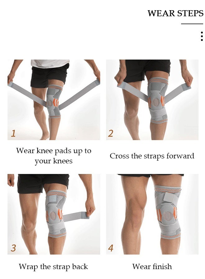 DUNISO دعامة الركبة الاحترافية مع مثبتات جانبية ومنصات جل الرضفة قابلة للتعديل، دعامات دعم الركبة المضغوطة لألم الركبة، تمزق الغضروف المفصلي، ACL، MCL، التهاب المفاصل، تخفيف آلام المفاصل، التعافي من الإصابات - Image 5