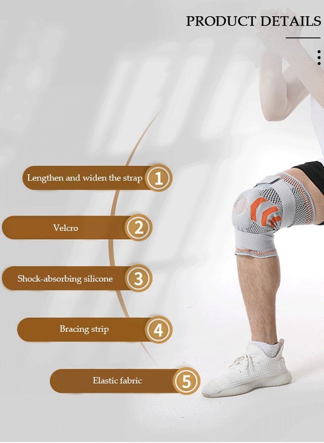 DUNISO دعامة الركبة الاحترافية مع مثبتات جانبية ومنصات جل الرضفة قابلة للتعديل، دعامات دعم الركبة المضغوطة لألم الركبة، تمزق الغضروف المفصلي، ACL، MCL، التهاب المفاصل، تخفيف آلام المفاصل، التعافي من الإصابات - Image 2