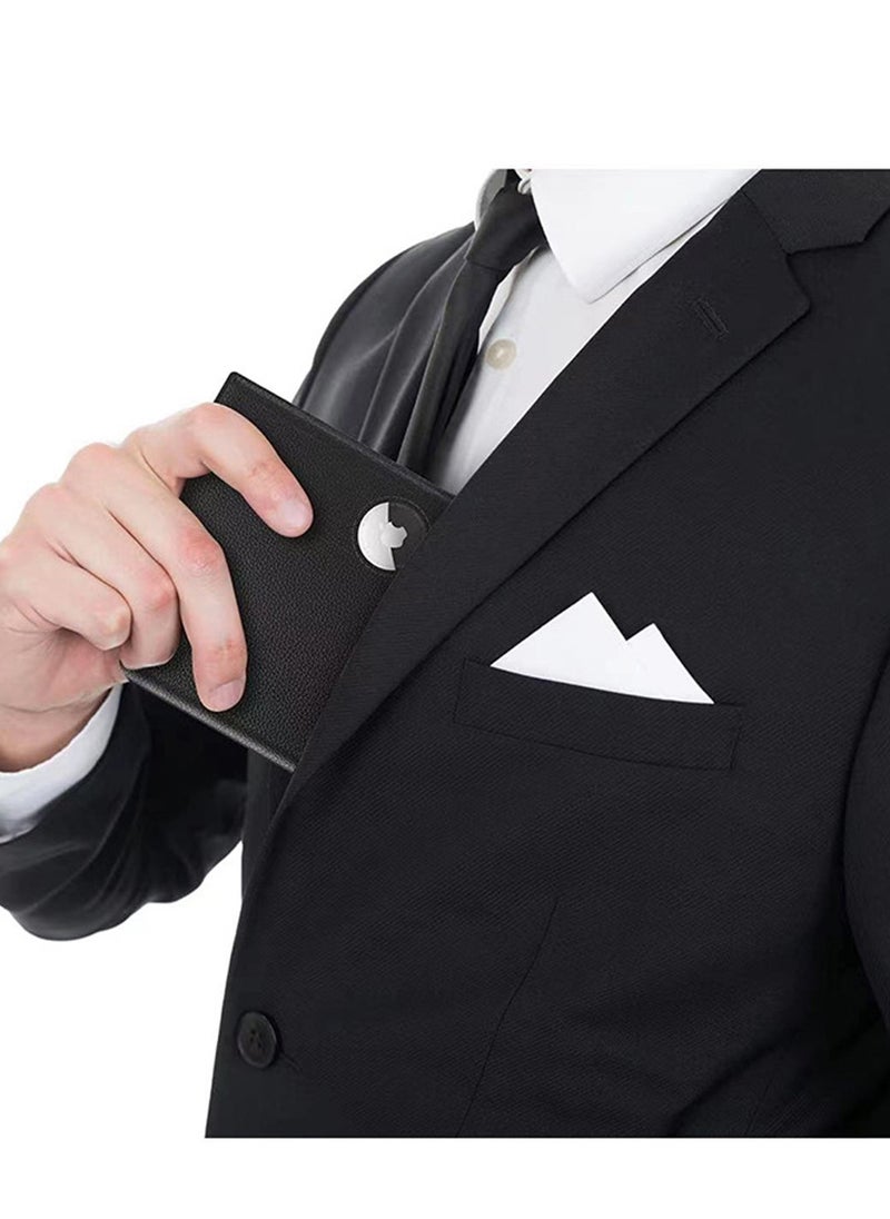 Generic - Men's RFID Blocking Bi-Fold Wallet with Money Clip, Slim Front Pocket Design, ID Window, Card Holder, and Airtag Compatibility - Black Wallet for Men and Women. - Image 1