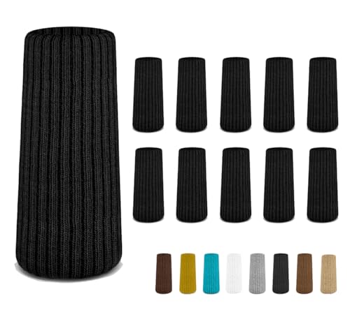 IAMZAY 16/24/32 Pcs Black Chair Leg Socks – Premium Furniture Protectors for Hardwood Floors, Non-Slip & High Elastic Fit, Easy-to-Install Bar Stool Covers & Floor Pads - Image 1