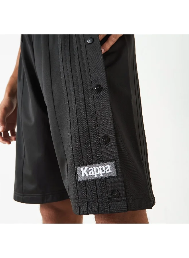 Kappa Kappa Logo Applique Shorts with Drawstring Closure and Button Detail