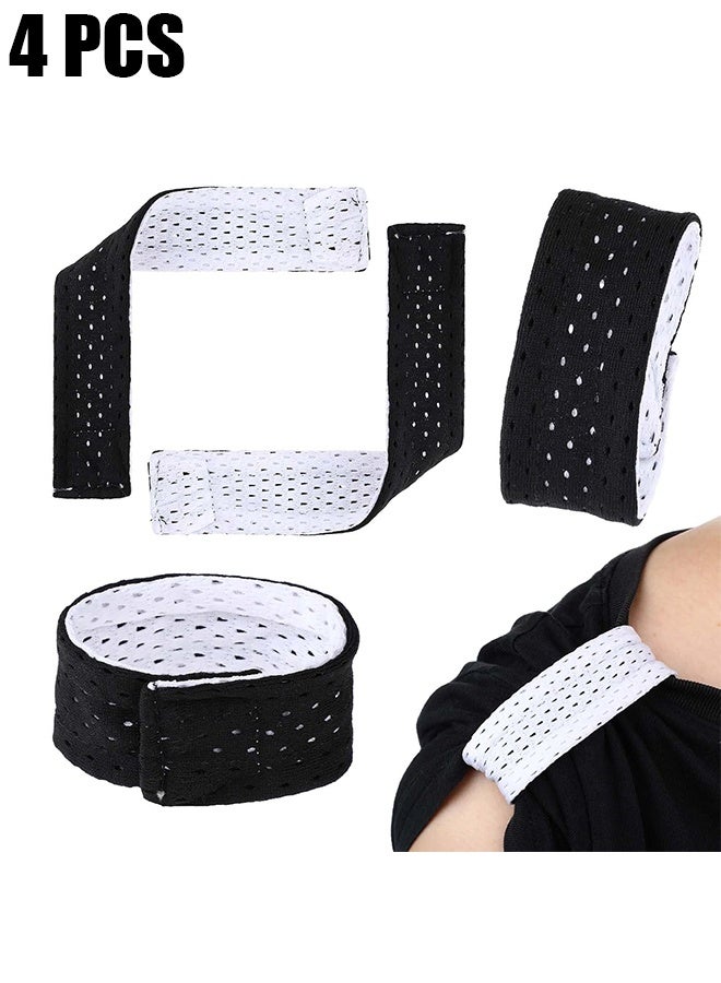 HY 4 Pcs Sleeve Bands Sleeve Holders Sports Shirts Jersey Sleeve Clips Ties Solid Color Fasteners Sleeve Straps for Soccer Softball Baseball - Image 1