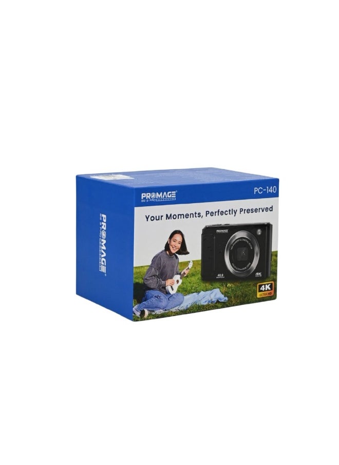 PROMAGE PROMAGE PC140 Digital Camera 48MP – Black, 4K Video, 2.8″ IPS Screen, 16X Digital Zoom, USB Type-C Rechargeable  - Image 5