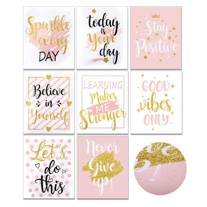 Clabby 8 Pieces Motivational Wall Decor Girl Room Inspirational Posters Teen Girls Room Wall Decor Motivational Prints for Women Inspirational Posters for Bedroom Classroom 8 x 10 Inch