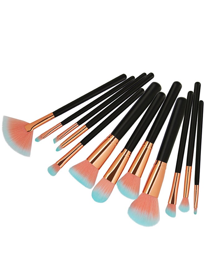 12 Piece Makeup Brush Set Black - Image 2