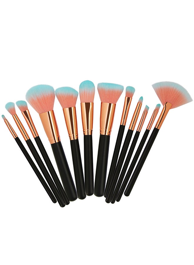 12 Piece Makeup Brush Set Black - Image 3