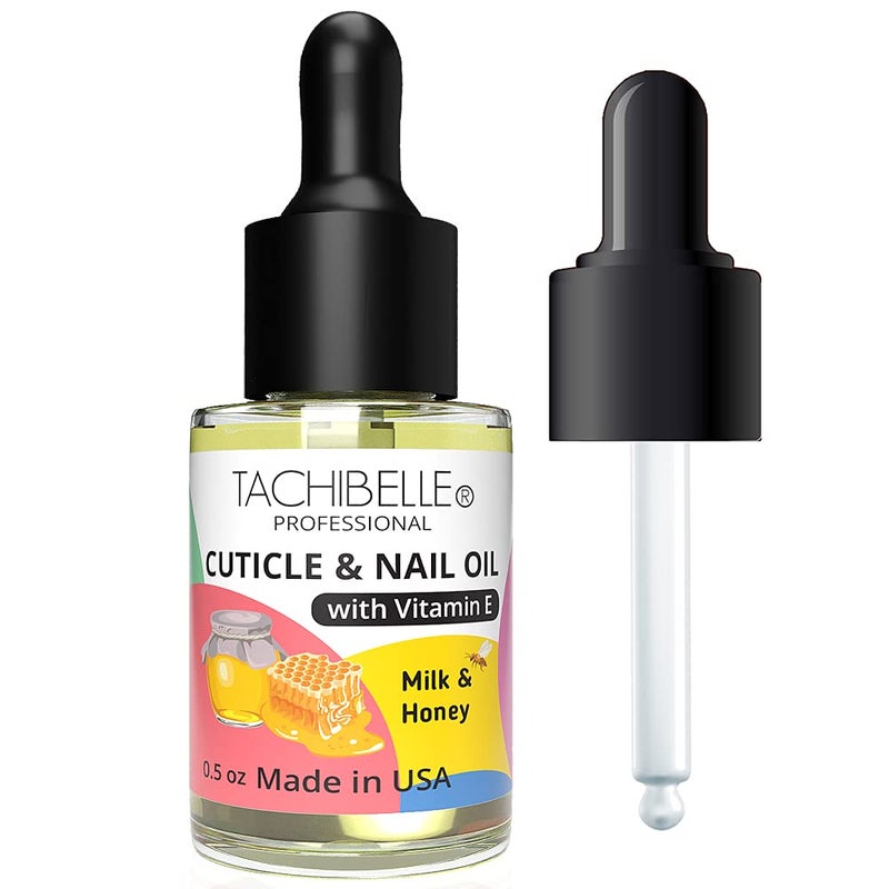 Tachibelle Tachibelle Cuticle and Nail Oil for Nourish Moisturize and Revitalize Cracked and Rigid Cuticles with Natural ingredients and Vitamin E 05 oz with a easy dropper Milk and Honey 
