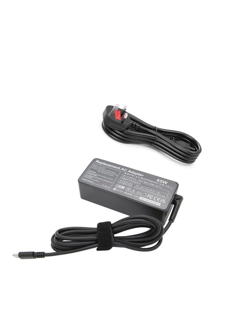 Terabyte Charger Adapter for Lenovo Laptop 20V 3.25A USB Type-C for Thinkpad,Yoga X270,Chromebook C630, HP, Dell XPS, Acer,Asus,For Samsung Galaxy more Type C Devices - Image 5