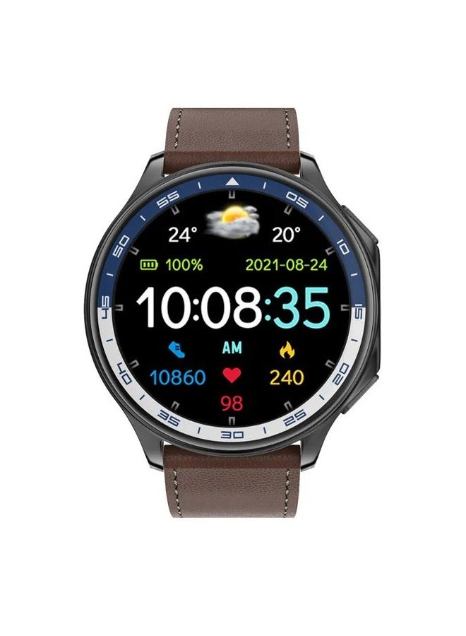 RollsTimi  Men's smart watch 1.43 AMOLED HD screen Bluetooth call activity tracker heart rate monitor IP68 waterproof compatible with Android and iOS, sports and fitness watches，Watch DT watch X Brown Belt  - Image 2