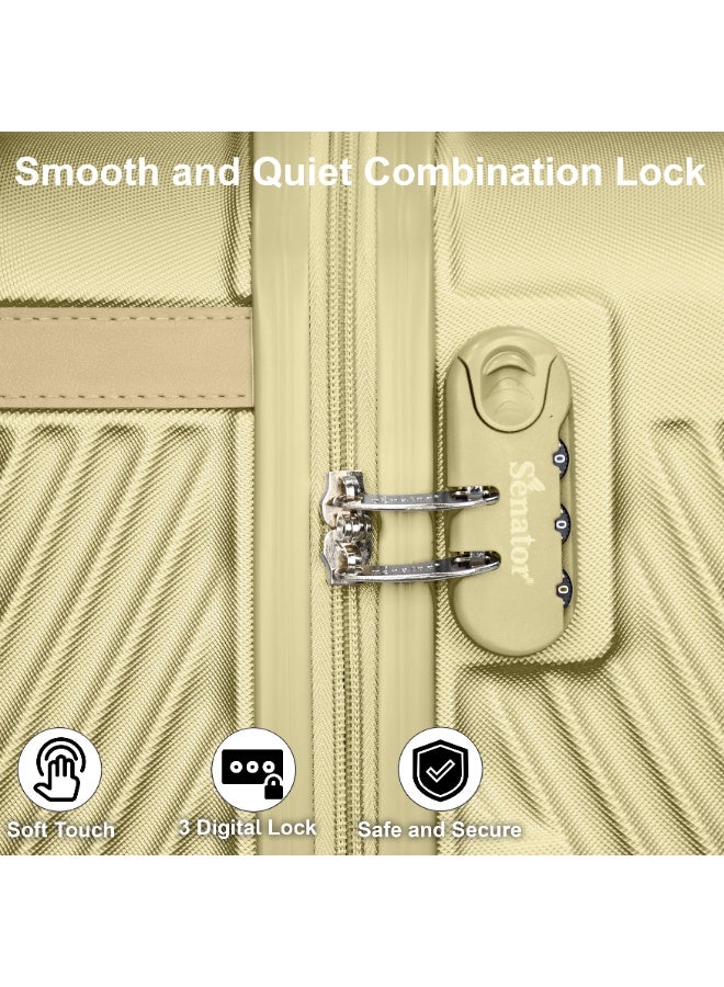 سيناتور حقيبة سفر صلبة بعجلات دوارة للجنسين من بلاستيك  خفيفة الوزن بلون أخضر شاي - Image 5