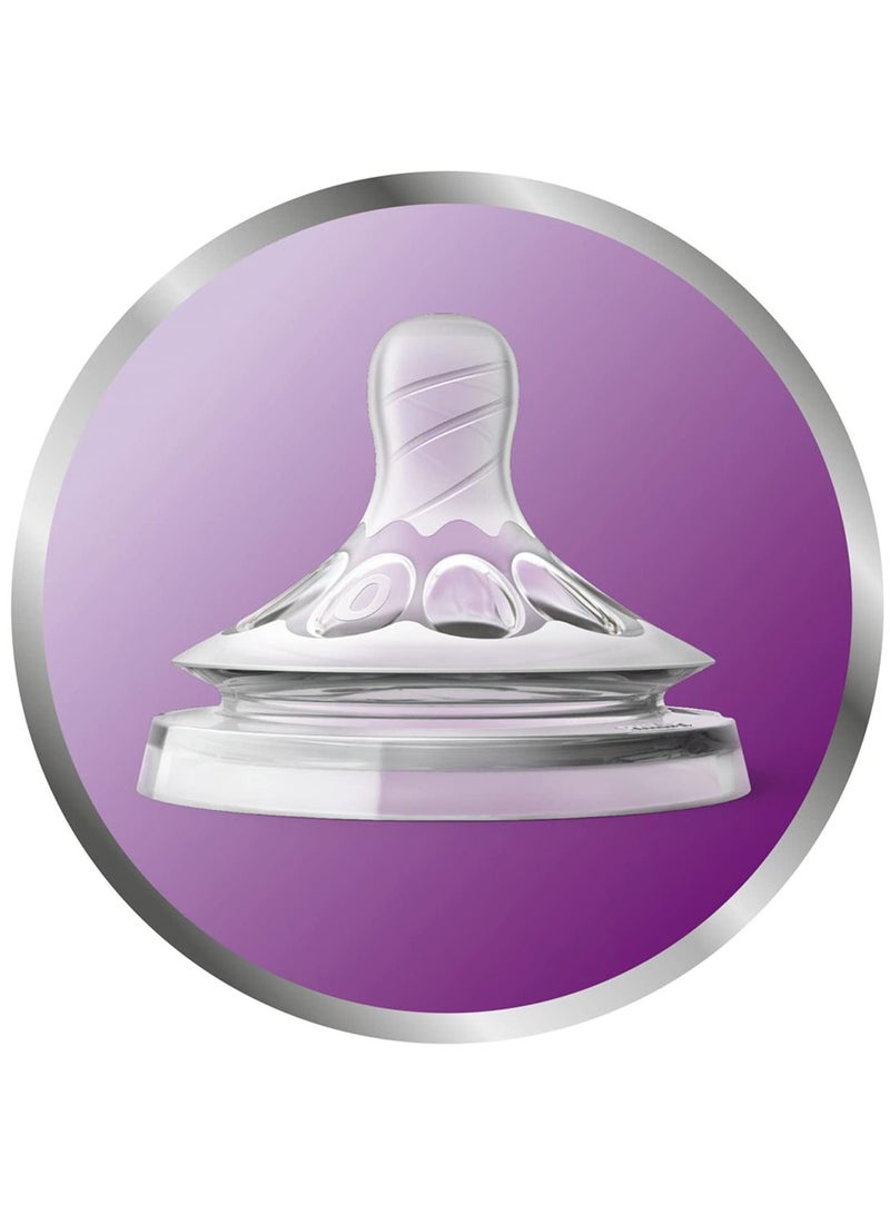 Philips Avent Pack Of 2 Natural 2.0 Feeding Bottle Teats Variable Flow For 3m+, Clear - Image 4