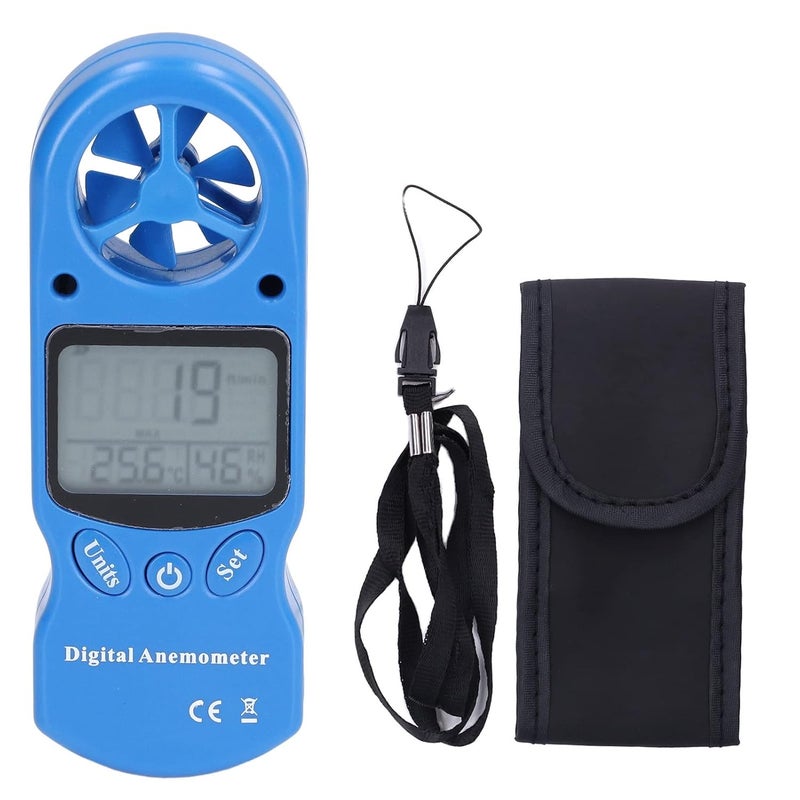 Digital Anemometer Wind Speed Meter Portable ABS Blue for Outdoor Work - Image 1
